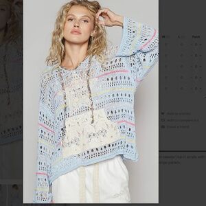 POL Multicolor Crochet Hoodie